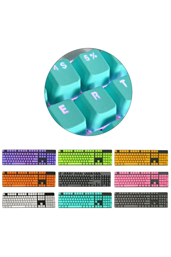 104Pcs/Set PBT Universal Backlit Key Cap Keycaps for Cherry Mechanical Keyboard, Keycaps Keyset for Mechanical Gaming Keyboard Switches