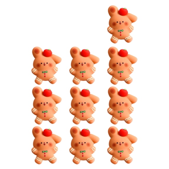Manunclaims 10Pcs Resin Charms Cartoon Vivid Appearance DIY Bunny Charm Phone Case Refrigerator Magnet Accessories for Kids