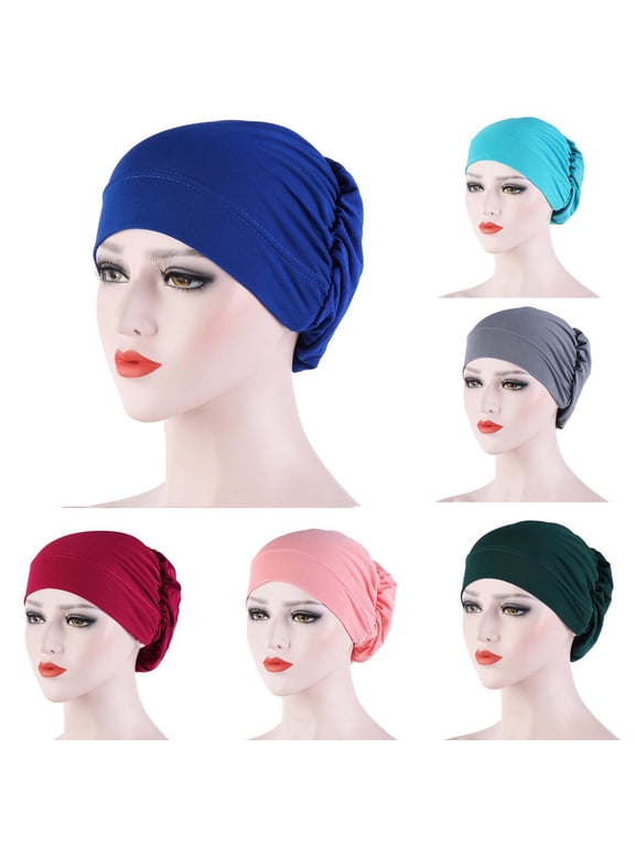 1Pack/2Packs/4Packs Women Turban Hair Cover Knotted Night Sleep Cap Beanie Pre-Tied Bonnet Chemo Cap Hair Loss Hat