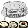 thumbnail image 1 of Manunclaims 1Pcs Round Stainless Steel Rack - Steaming Stand Canner Canning Racks Steamer Insert Stock Pot Steaming Tray Stand Pressure Cooker Cooking Toast Bread Salad, 1 of 8