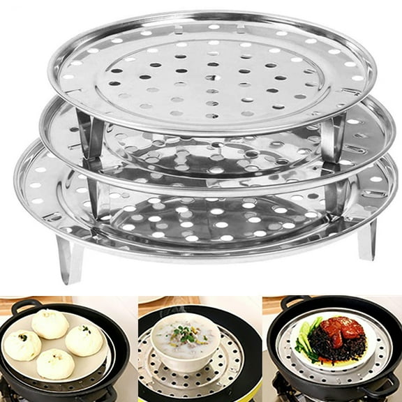 Manunclaims 1Pcs Round Stainless Steel Rack - Steaming Stand Canner Canning Racks Steamer Insert Stock Pot Steaming Tray Stand Pressure Cooker Cooking Toast Bread Salad