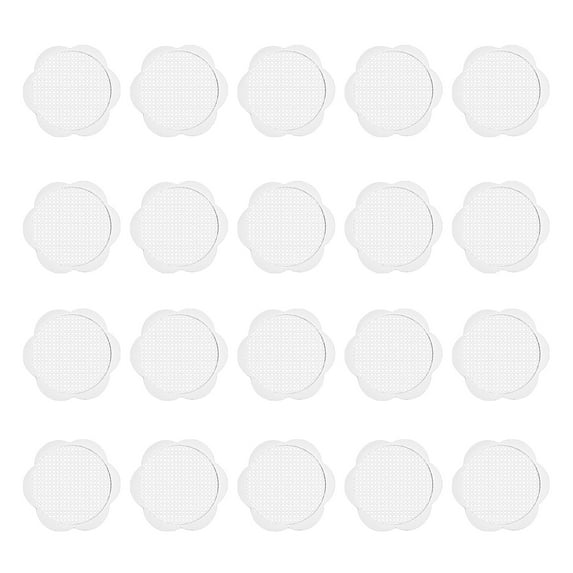Manunclaims 20Pcs Floor Drain Stickers Disposable Self-adhesive Soft Texture Fine Mesh Firm Anti-blocking Glass Fiber Bathroom Sewer Sink Filter Hair Strainers Kitchen Supplies