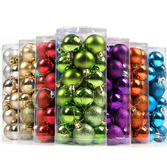 Manunclaims 24Pcs Christmas Balls Ornaments for Xmas Tree - Shatterproof Window Christmas Tree Decor, Perfect Hanging Ball for Holiday Wedding Party Decoration (1.6/2.4/3.15in)