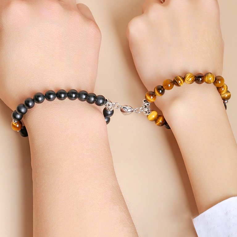 Manunclaims 2Pcs Bead Lover Bracelet Heart Decor Ultralight