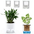 thumbnail image 1 of Manunclaims 4.33" x 3.94'' Round Clear Resin Plant Pot with Self Watering Features, 1 of 8