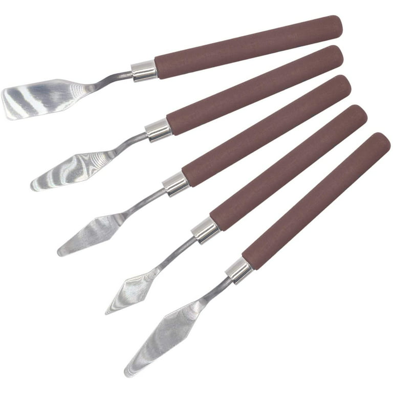 Stainless Steel Palette Knife Set 5 Pieces Spatula Scraping Mixing Art Tool