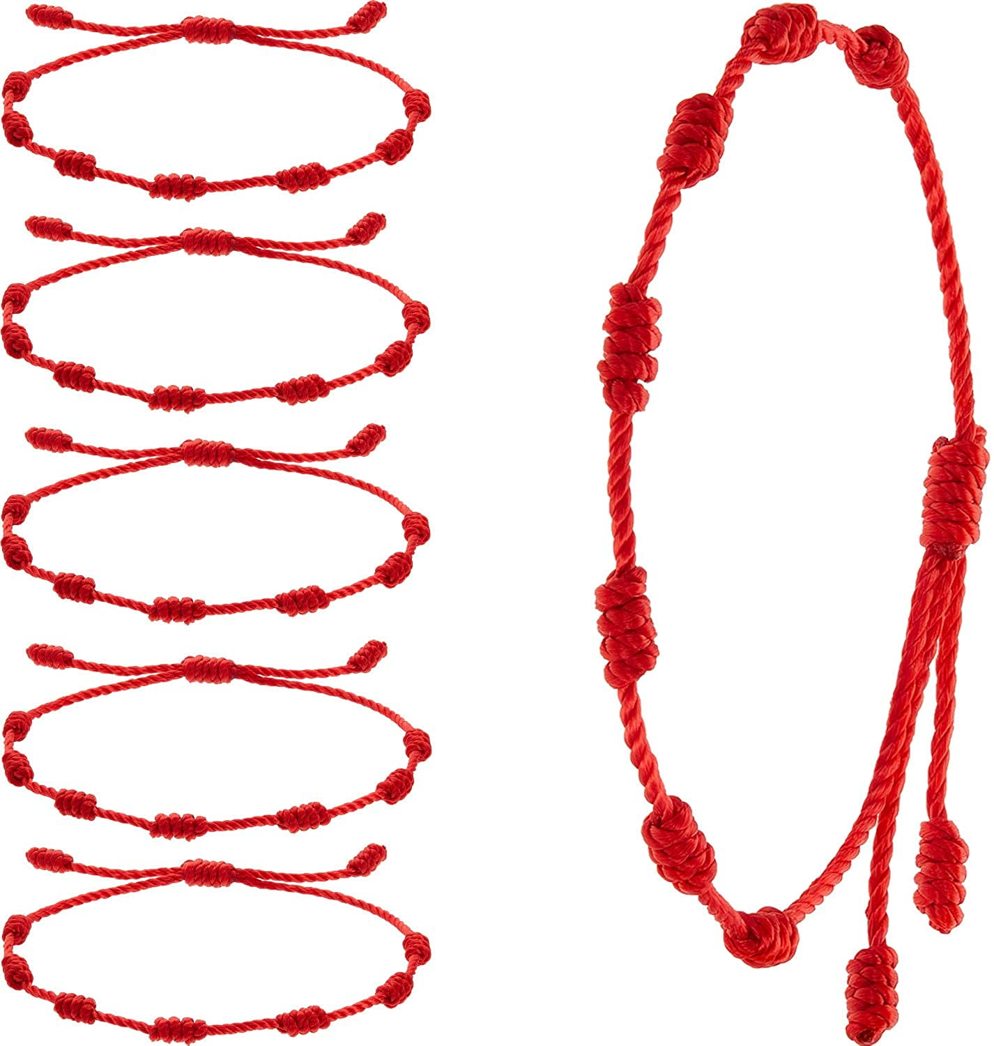 Manunclaims 7 Knots Summer String Bracelets Red Bracelet Red Cord ...