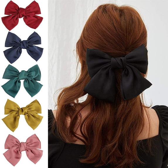 Manunclaims Bowknot Hair Clip, French Hair Bow Barrette Hair Accessories for Sweet Women Girl and Ladies - Ideal Gift for Birthday,Daily Wear and Holiday Present