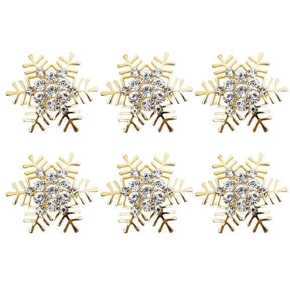 Manunclaims Christmas Napkin Rings Set of 6 Pieces Rhinestone Snowflake Napkin Rings and Deer Napkin Rings for Christmas Holidays Dinners Wedding Party Supplies Everyday Use