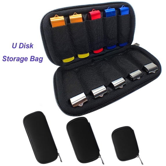 Manunclaims Flash Drive Case USB Storage Bag, U Disk Holder Storage Case for Memory Stick,Jump Drive, Electronics Accessories Supplies Organizer, Black (Case Only)