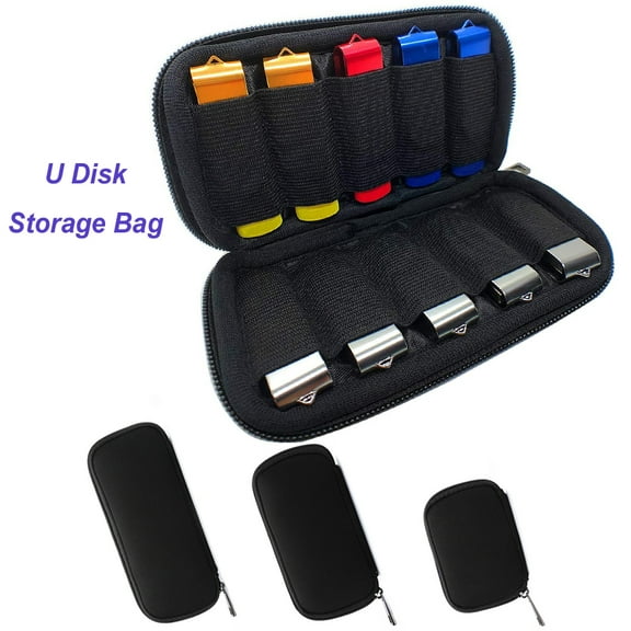 Manunclaims Flash Drive Case USB Storage Bag, U Disk Holder Storage Case for Memory Stick,Jump Drive, Electronics Accessories Supplies Organizer, Black (Case Only)
