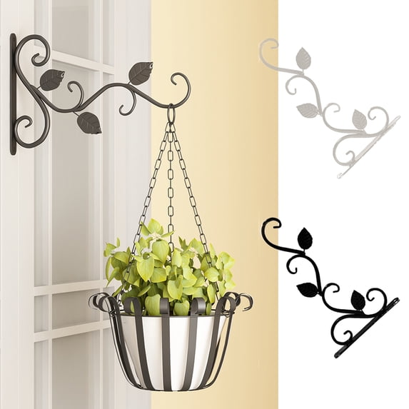 Manunclaims Heavy Duty Hanging Plant Bracket, 12Inch Plant Hanger Outdoor for Flower Pot, Solid Iron Wall Planter Hook Plant Hanger Bracket for Baskets Bird Feeder Wind Chime Lanterns Indoor Outdoor