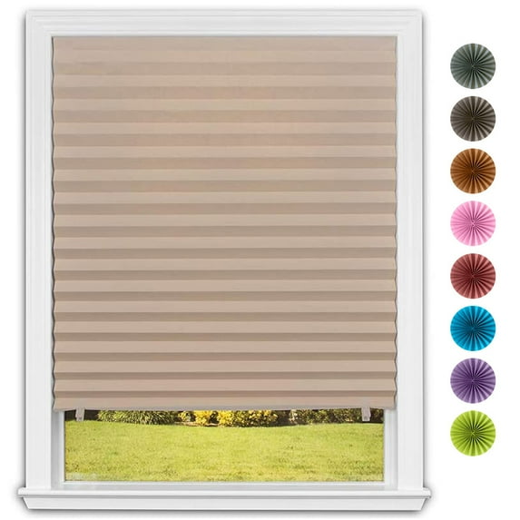 Manunclaims Household Pleated Shades Blinds Balcony Cafe Window Bathroom Curtain - Light Filtering Shade Cordless, Perfect for Bedroom/Living Room/Office/Nursery/Kitchen