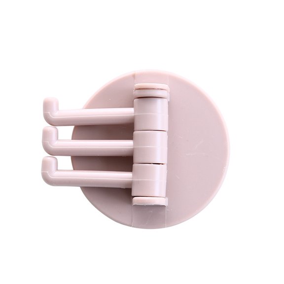Manunclaims Kitchen Hanger Rotating No Punching Seamless Adhesive 3 Branch Rotatable Storage Hook Household Products