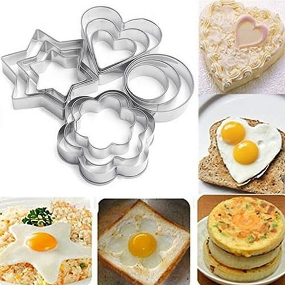 Manunclaims Mini Geometric Shaped Cookie Biscuit Cutter Set 12 Rectangle Square Heart Triangle Round Tiny Circle Baking Stainless Steel Metal Molds