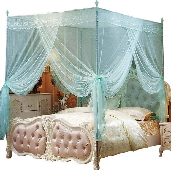 Manunclaims Mosquito NET for Bed Canopy, Four Corner Post Curtains Bed Canopy Elegant Mosquito Net Set For Home Decor Girls Boys Adults Bed Gift, Twin /Full/Queen/King Size Bed