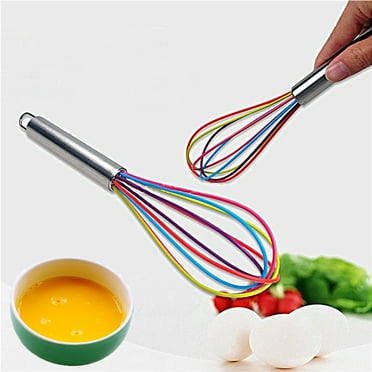 Manunclaims Multicolor Stainless Steel Balloon Wire Egg Beater Whisk Tool Kitchen Mixer, Egg Heavy Cream Fast Beater Whisk, for Whisking, Cooking, Frothing Blending, Beating, Stirring (8/10/12 Inch)