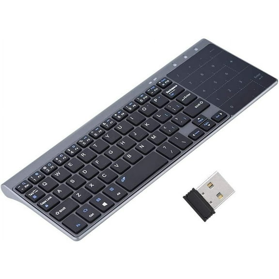 Manunclaims Portable Keyboard, Slim 2.4Ghz Wireless Keyboard Handheld with Touchpad for PC/Notebook/TV Box