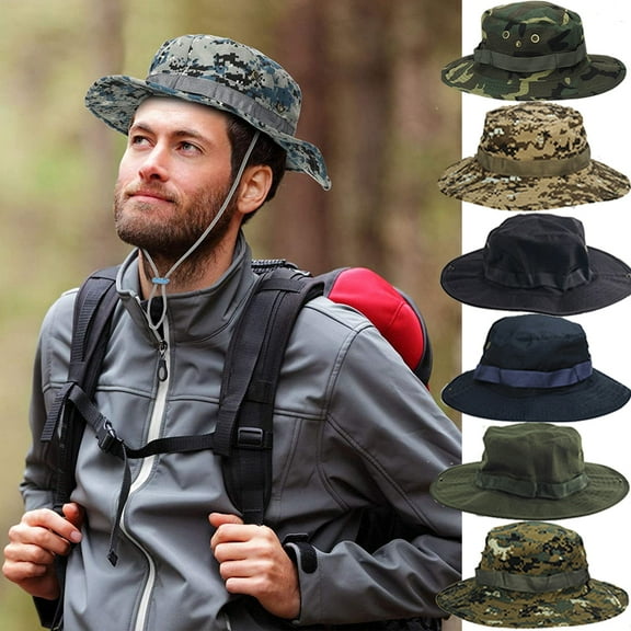 Manunclaims Sun Hat for Men/Women, Summer UV Protection UPF 50+ Camo Boonie Hat for Fishing Hiking Garden Safari Beach