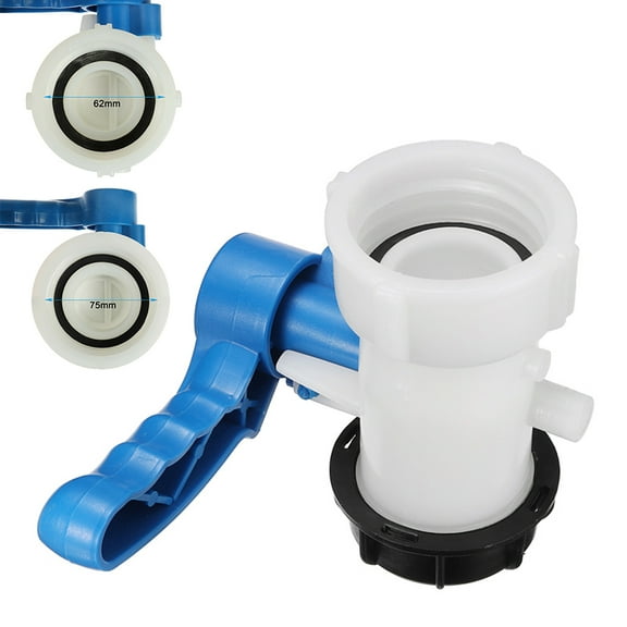 Manunclaims Tank Butterfly Valve, Thread Plastic IBC Tank Tap DN40 (62 mm) / DN50 (75 mm) to 2 Inch Adapter Garden Irrigation Connection Valve