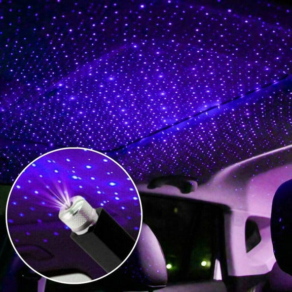 Manunclaims USB Star Night Light, Car Roof Star Lights, Portable Adjustable Romantic Star Light Decor for Bedroom Party Car Interior Ceiling, Plug and Play (Blue or Red)
