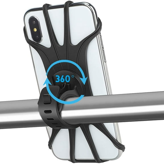 Manunclaims Universal Bike Phone Mount 360 Rotatable Phone Holder for Bike Silicone Motorcycle Phone Mount for iPhone 11/Pro/Xs Max/XS XR X/6S/7/8 Plus S20/S10/S9 4 0" 6 5" Phones