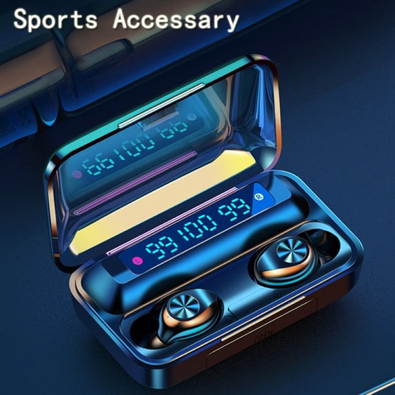 Manunclaims Wireless Earbuds Bluetooth 5.0 Headphones with F9-10 TWS Digital Intelligence LED Display - Premium Fidelity Sound Quality - Waterproof Built-in Mic for Home Office Sport