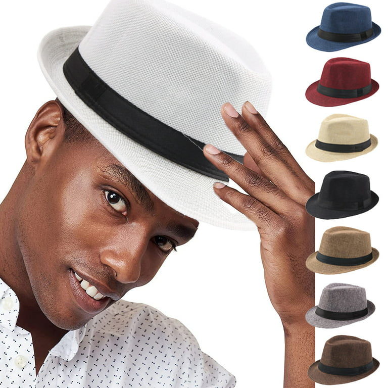 Manunclaims Women or Men Solid Color Wide Brim Fedora Felt Hat, Panama Cap Boater Summer Beach Sunhat Jazz UPF50+ Unisex, Adult Unisex, Size: One Size