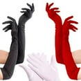 thumbnail image 1 of Manunclaims Women's Long Satin Finger Gloves Elbow Length Wedding Opera Bridal Dance Gloves, 1 of 8