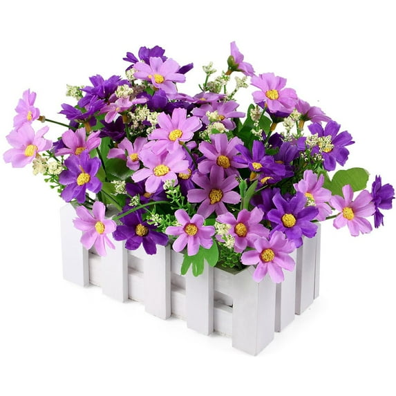 Manunclaims Wooden Flower Pot Fence Plant Basket Container Planter, Wood Picket Fence Planter for Windowsill, Patio, Garden, Home Decor, Porch, Wedding Decor (Flowers Not Included)