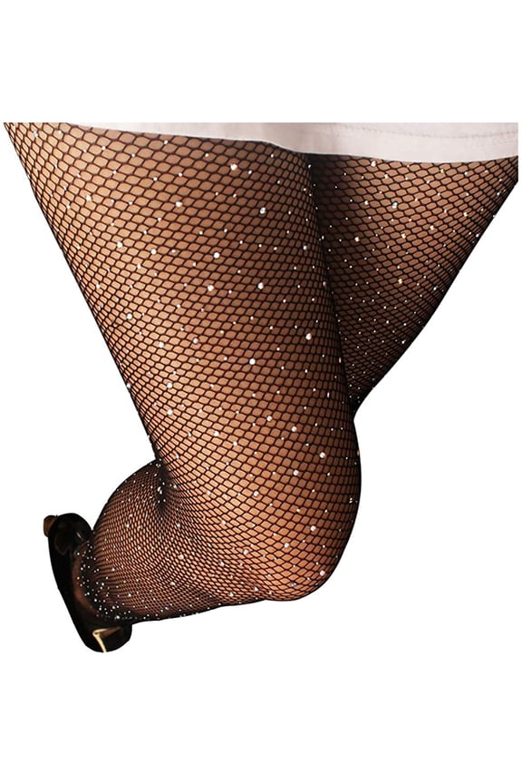 Sexy Jeweled Sparkly Diamond Fishnet Stockings High Waist Tights Pantyhose Socks Shiny Rhinestone Sheer Pantyhose With Bling Crystals