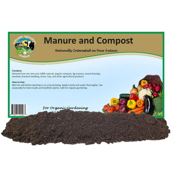 Manure and Compost (1 cu ft) for Garden Soil Health - Enhances Microbial Activity, Improves Moisture Retention, Slow-Release Nutrients for Vibrant Plant Growth by Lancaster Agriculture Products
