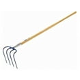 thumbnail image 1 of Manure Fork with Long Handle - 60" Steel Tines Refuse Hook for Barn & Garden - Heavy Duty Manure Spreader, Compost Turner, Soil Loosener - Professional Grade, 1 of 2
