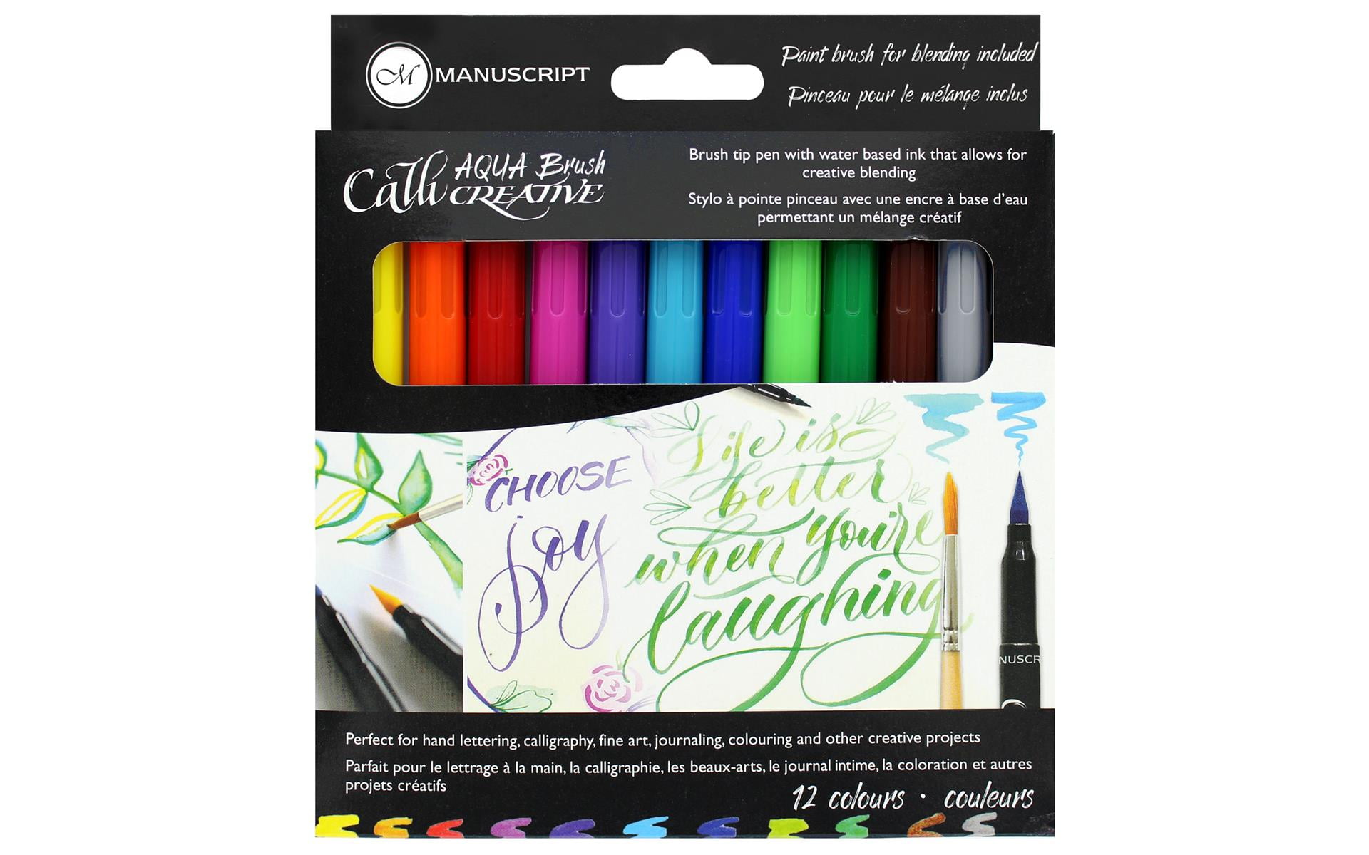 Manuscript CalliCreative Aqua Brush Markers 12/Pkg-Assorted Colors
