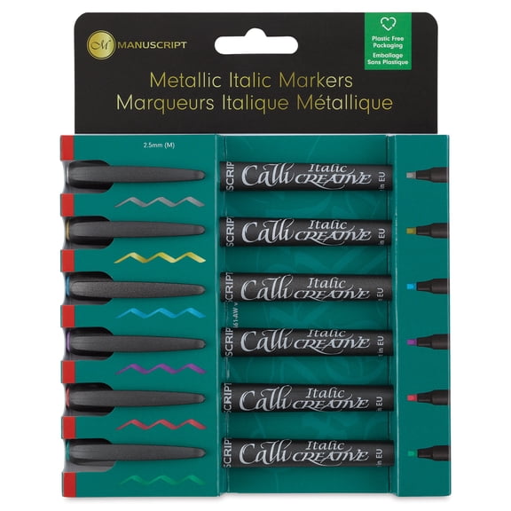 Manuscript Italic Markers 6/Pkg-Metallic