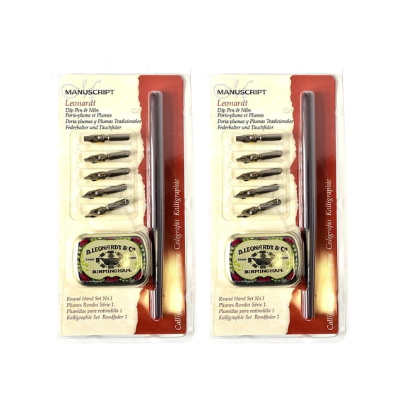 Manuscript Chronicle Round-Hand 1-Dip Pen Sets, Pack Of 2 Sets