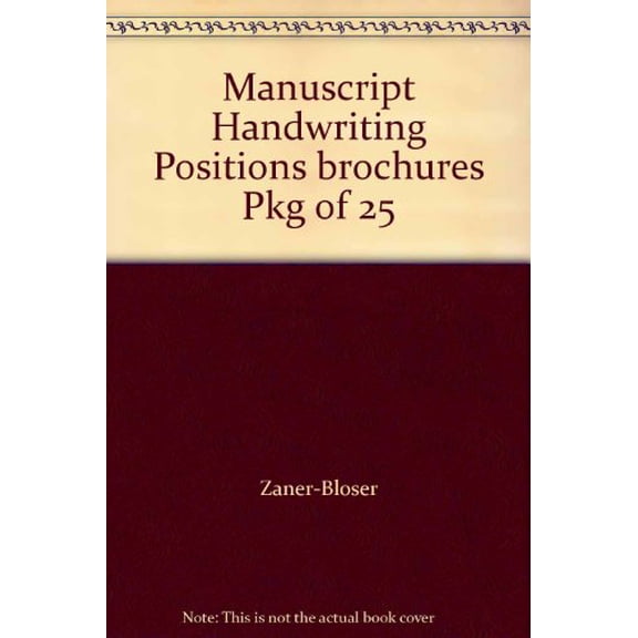 Manuscript Handwriting Positions brochures Pkg of 25, 9780736772341, 0736772340, Paperback,