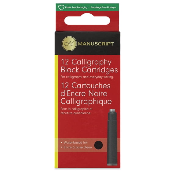 Manuscript Ink Refills - Black, Pkg of 12