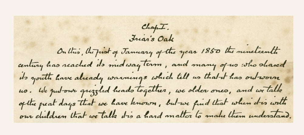 Manuscript Of The Opening Sentences Of The Story Rodney Stone By Sir Arthur Conan Doyle Sir Arthur Ignatius Conan Doyle 1859 Canvas Art - Ken Welsh Design Pics (42 x 18)