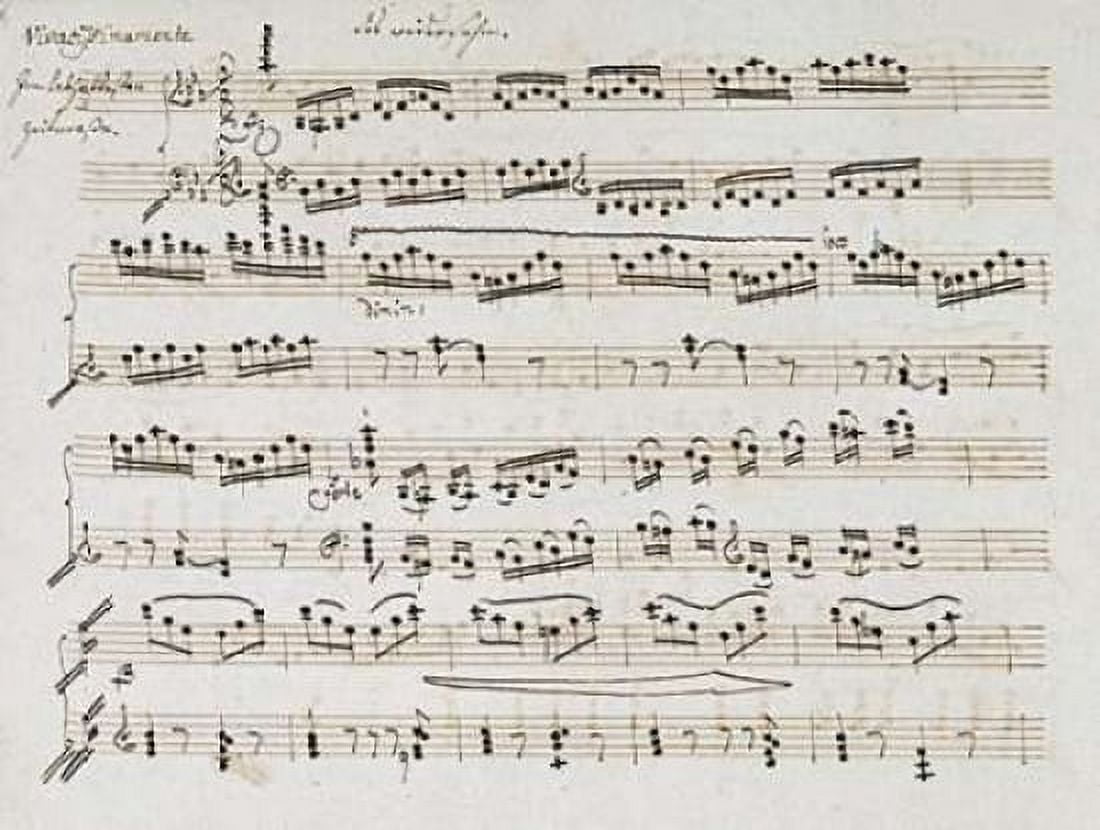 Manuscript of The Second and Third Movements Piano Sonata In E Flat Canvas Art - Ludwig Van Beethoven (22 x 28)