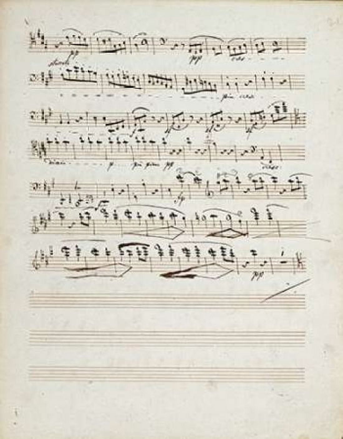 Manuscripts of The Quartet In a Minor Opus 132 Canvas Art - Ludwig Van Beethoven (24 x 30)