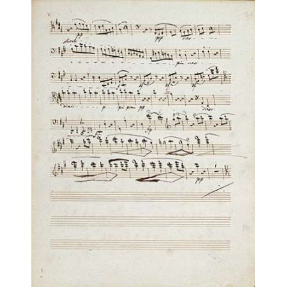 Manuscripts of The Quartet In a Minor Opus 132 Poster Print by  Ludwig Van Beethoven  (8 x 10)