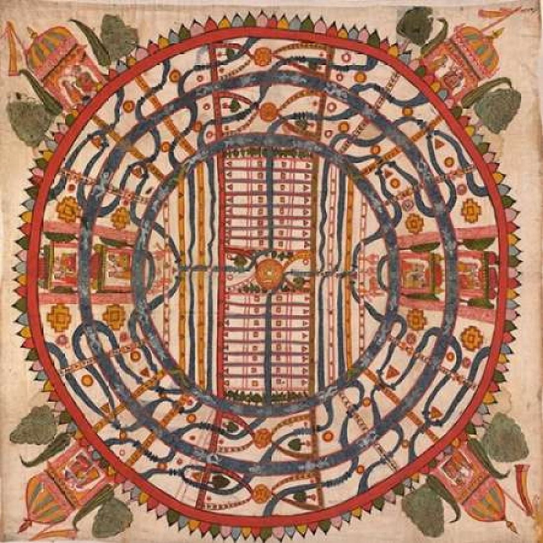 Manuyaloka map of the world of man according to Jain cosmological traditions Canvas Art - Unknown (24 x 24)