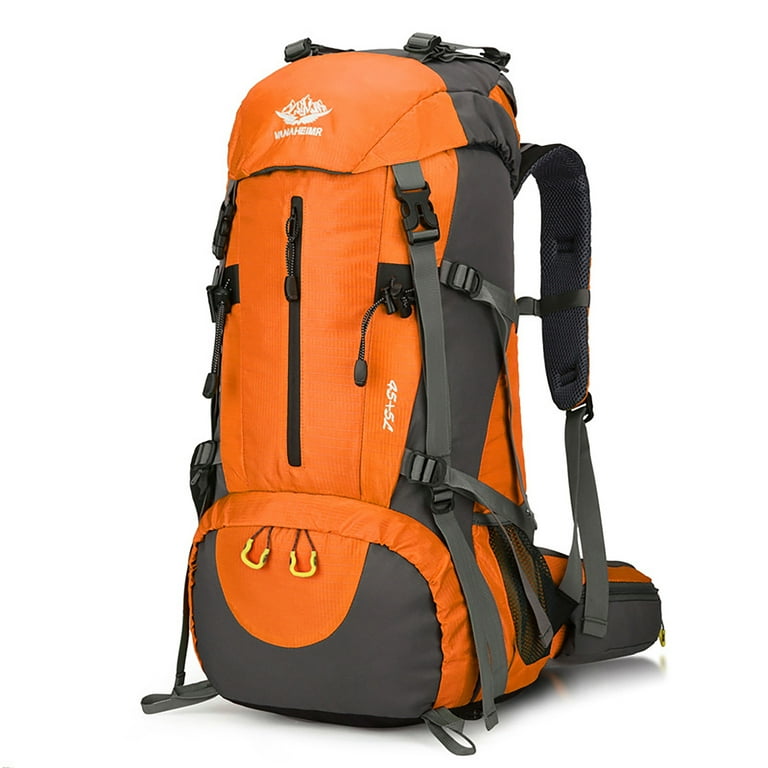Manviss 50L Hiking Backpack Waterproof Camping Backpack Women Men Orange Walmart