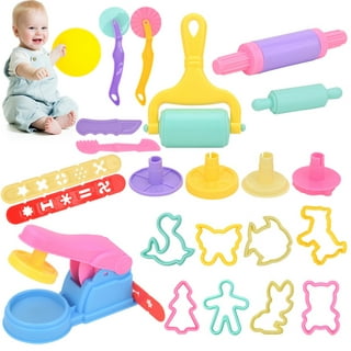 Inxens Playdough Molds and Cutters Play Dough Tools Set with Scissors kit  for Kids Age 4-8, 19 pcs