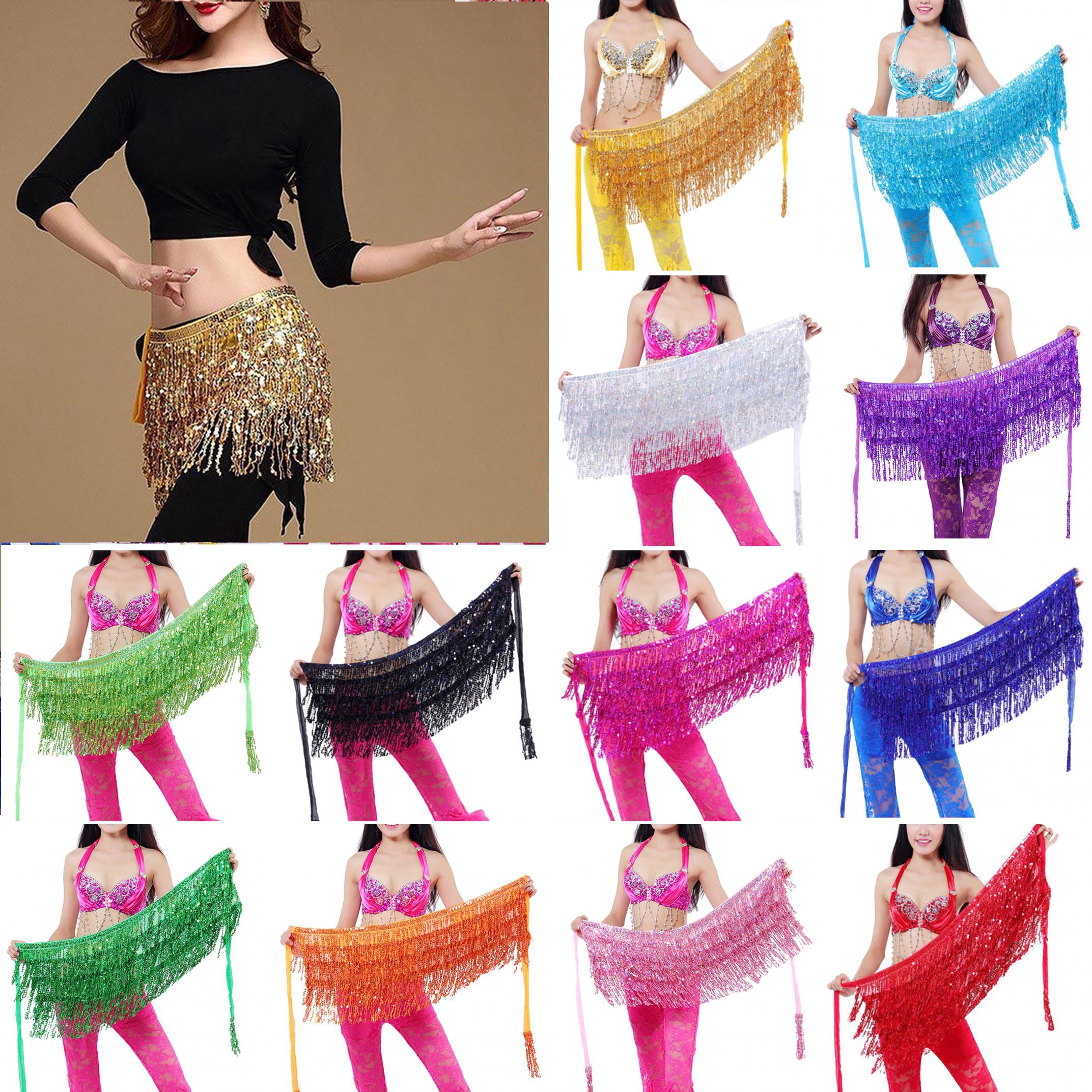 Manwang Belly Dance Skirt Hip Scarf Dance Hip Belt Latin Dance Hula Hip