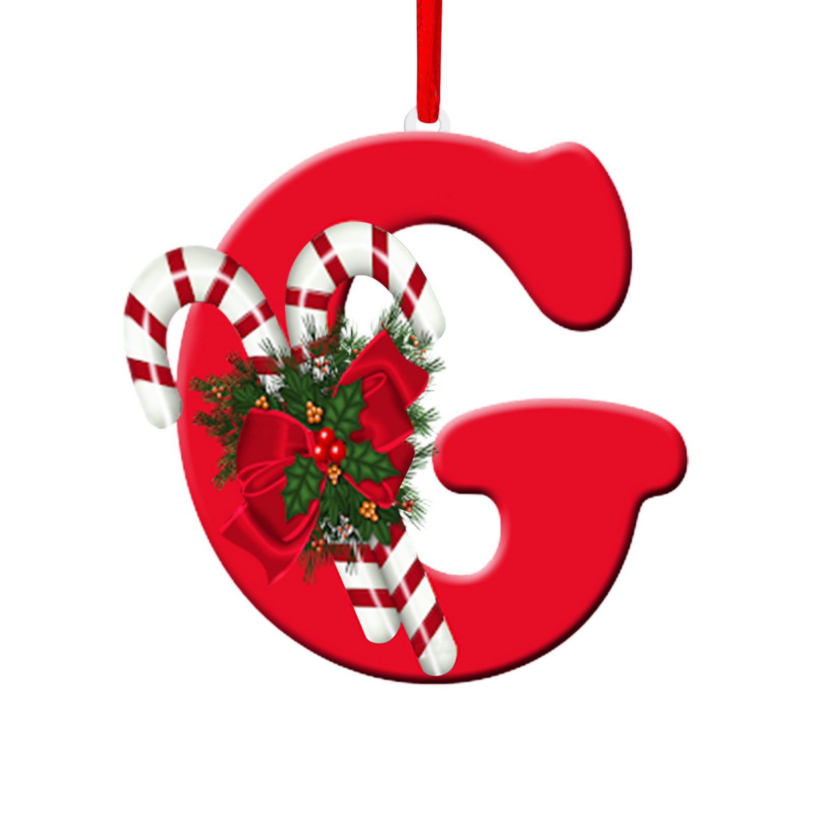 Manwang Christmas Letter Ornaments Red Color 26letter Hanging