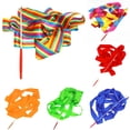 thumbnail image 1 of Manwang Dance Ribbon Streamer 2 Pack 4M Rhythmic Gymnastic Silk Ribbons Wands Rods for Kids Artistic Dancing Twirling, 1 of 7