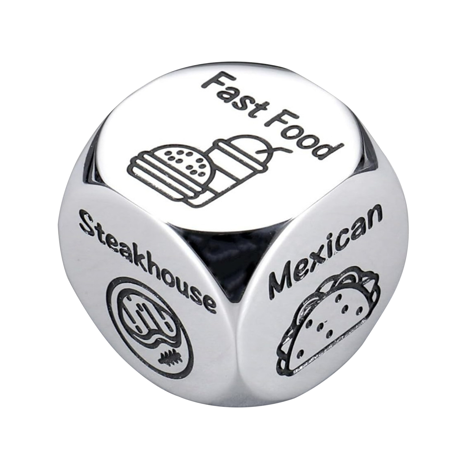 Manwang Date Night Food Dice Food Decision Dice Stainless Steel Dinner