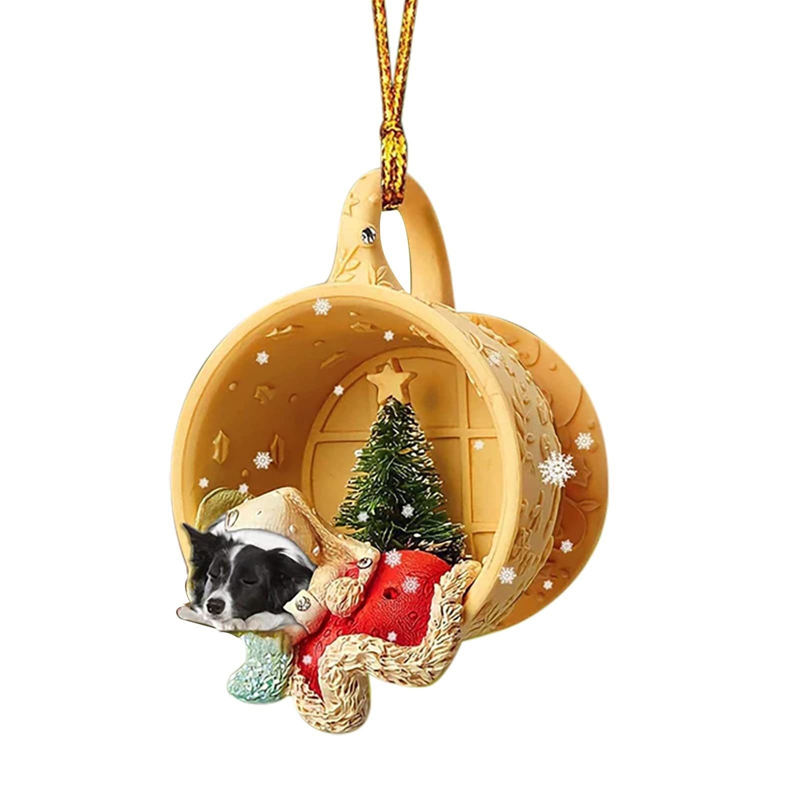Manwang Holiday Ornaments 3d Cup Dog Ornaments Adorable Christmas Tree